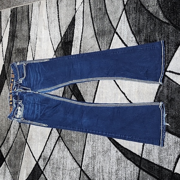 ROCK REVIVAL JANELLE EMBROIDERED RHINESTONES STUDDED BOOT-LEG DENIM JEAN - Picture 3 of 15